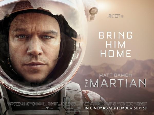 Matt Damon blasts off in THE MARTIAN on 10-02-15.